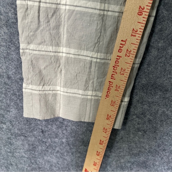 TAILORED by REBECA TAYLOR Linen Blend Trouser Pant Grey White Plaid Size 2 - Picture 9 of 12